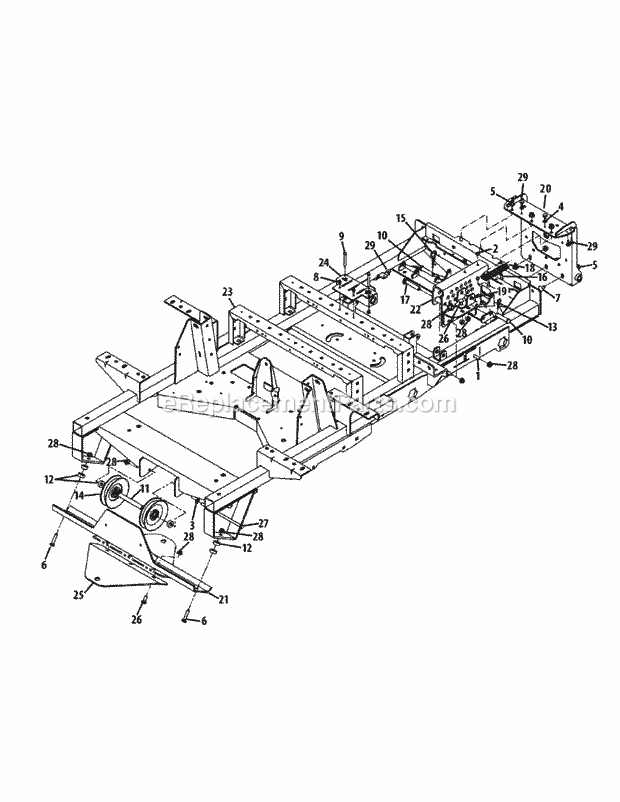Frame Diagram and Parts List for S6032-D 53BY8DU6750 Cub Cadet Sprayer